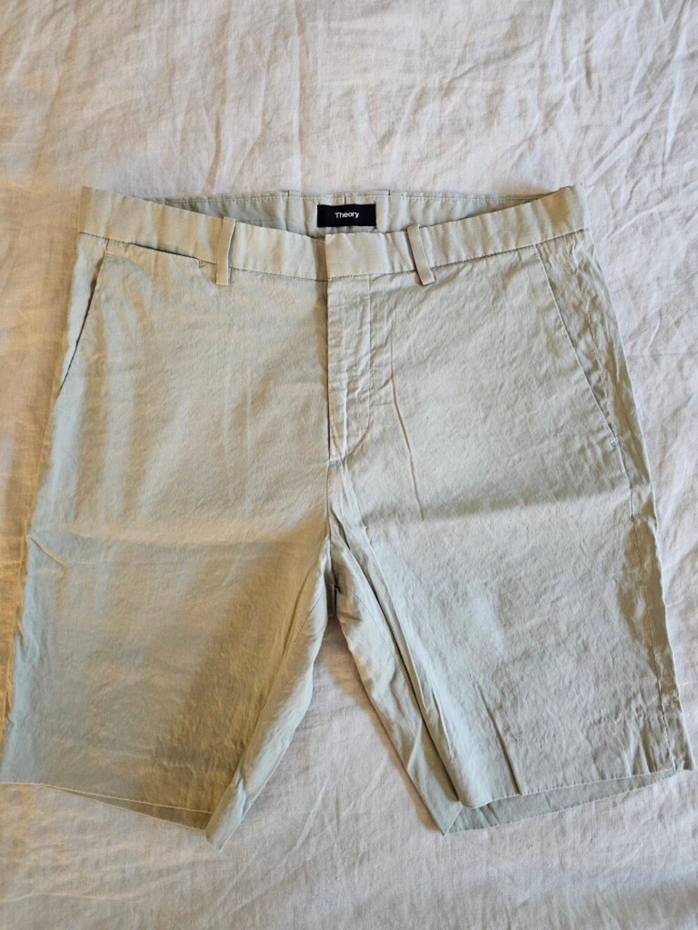 Theory Zaine Urban Stretch Linen Shorts 31